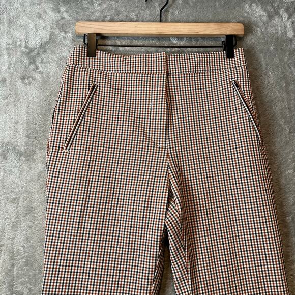 Maeve By Anthropologie Relaxed Kick Flare Cropped Pants Women US 6 Plaid - Picture 2 of 7